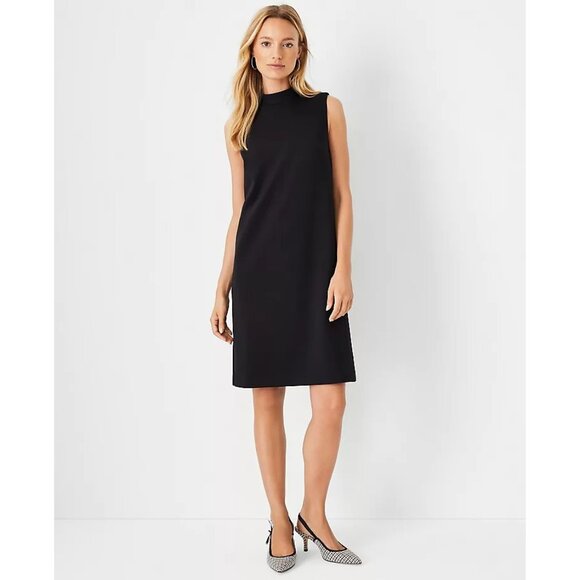 Ann Taylor The Mock Neck Shift Dress In Double Knit 4 - Picture 1 of 3